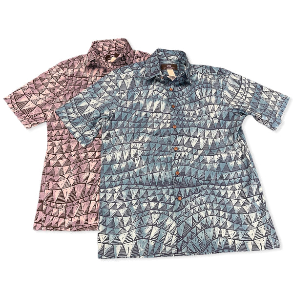 Shark Tooth Stylish Print Hawaiian Shirt | Blue/Green, Grey