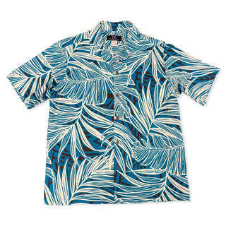 Palm Leaf Print Hawaiian Shirt | Deep Green