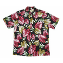 Black Monstera Leaf Hawaiian Shirt | Black and Red - Muumuu Outlet