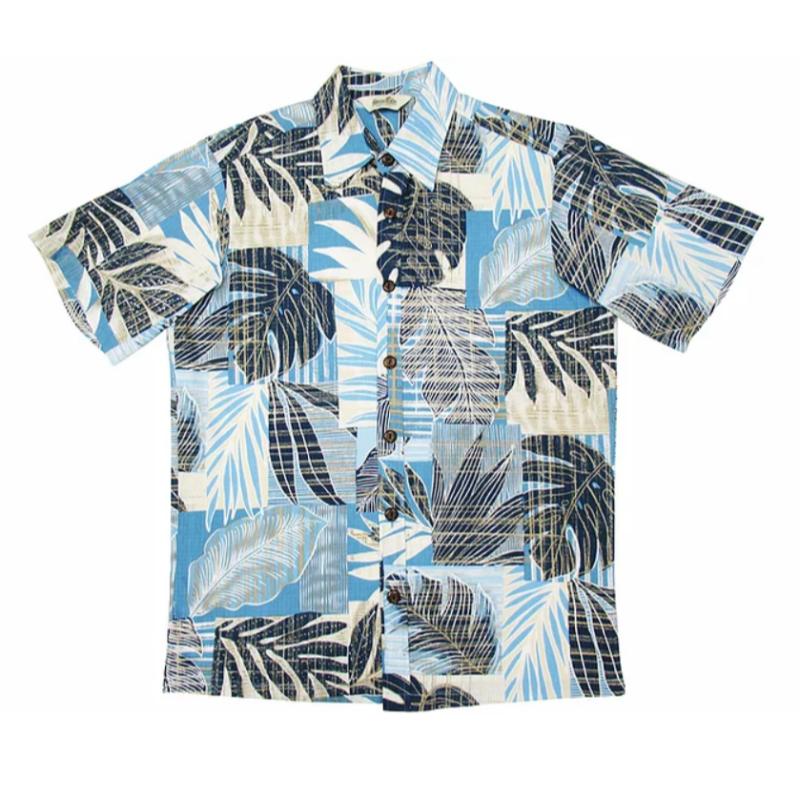 Monstera and Palm Leaf Hawaiian Shirt - Muumuu Outlet