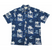 Hatch Pattern Palm Tree and Boat Hawaiian Shirt - Muumuu Outlet