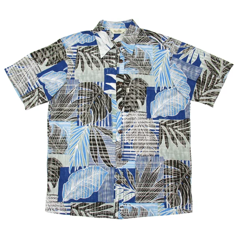 Monstera and Palm Leaf Hawaiian Shirt - Muumuu Outlet