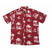 Hatch Pattern Palm Tree and Boat Hawaiian Shirt | Red - Muumuu Outlet
