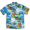 Surfing Wave and Ukulele Fun Print Aloha Shirt-Navy-3