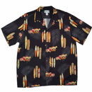 ハイビスカスとリーフィージャングルレーヨンアロハシャツ|ブラック-3