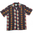 Hula Girl Vintage Inspired Rayon Hawaiian Shirt | Black - Muumuu Outlet