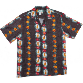 Hula Girl Vintage Inspired Rayon Hawaiian Shirt | Black - Muumuu Outlet