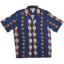 Hula Girl Vintage Inspired Rayon Hawaiian Shirt | Navy - Muumuu Outlet