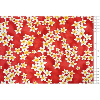 Cotton Hawaiian Fabric 1/4yd -Plumeria floral print - Pink - Muumuu Outlet