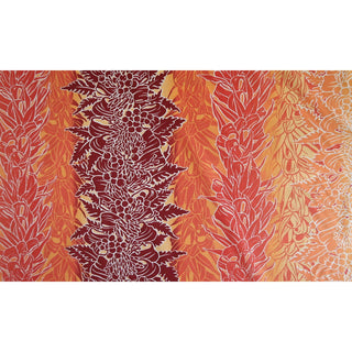 Lei Flower Print Hawaiian Fabric | Dark Red/Orange PC071O - Muumuu Outlet
