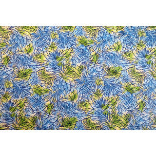 Dancing Leaf Blue & Green Hawaiian Fabric - Muumuu Outlet