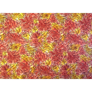 Dancing Leaf Orange Hawaiian Fabric - Muumuu Outlet