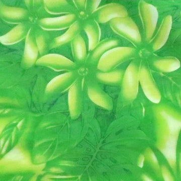 Tiare Flower Green Lightweight Fabric - Muumuu Outlet