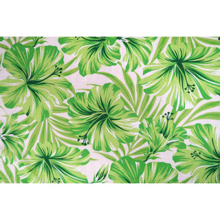 Green Hibiscus Lightweight Hawaiian Fabric - Muumuu Outlet