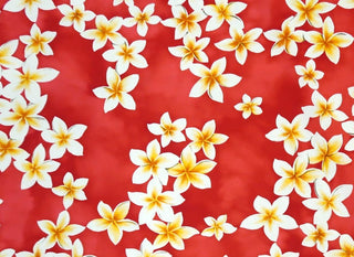 Cotton Hawaiian Fabric 1/4yd -Plumeria floral print - Pink - Muumuu Outlet