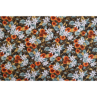 Misty Ohia Lehua and Tiare Fabric | Orange - Muumuu Outlet