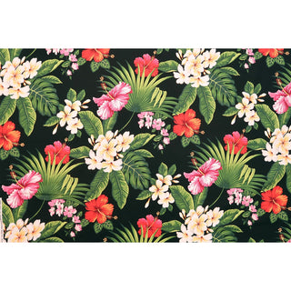 Pink and Red Hibiscus Gorgeous Fabric | Black - Muumuu Outlet