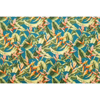 Heliconia Paradise Hawaiian Fabric | Teal - Muumuu Outlet