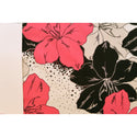 Large Pink and Black Flower  Fabric-White PC054P - Muumuu Outlet