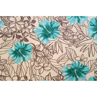 Green Hibiscus Fabric | Grey - Muumuu Outlet