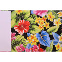 Blue Anthurium and Orchid Hawaiian Fabric | BLACK - Muumuu Outlet