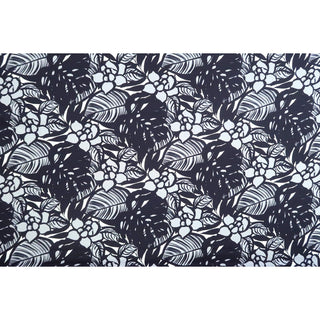 Modern Floral Cotton Fabric | Black & Grey - Muumuu Outlet