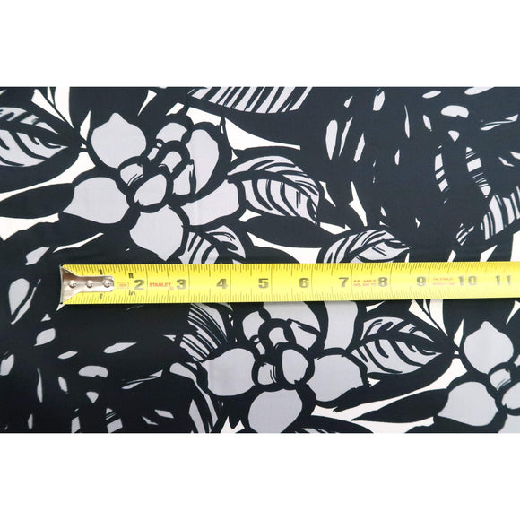 Modern Floral Cotton Fabric | Black & Grey - Muumuu Outlet