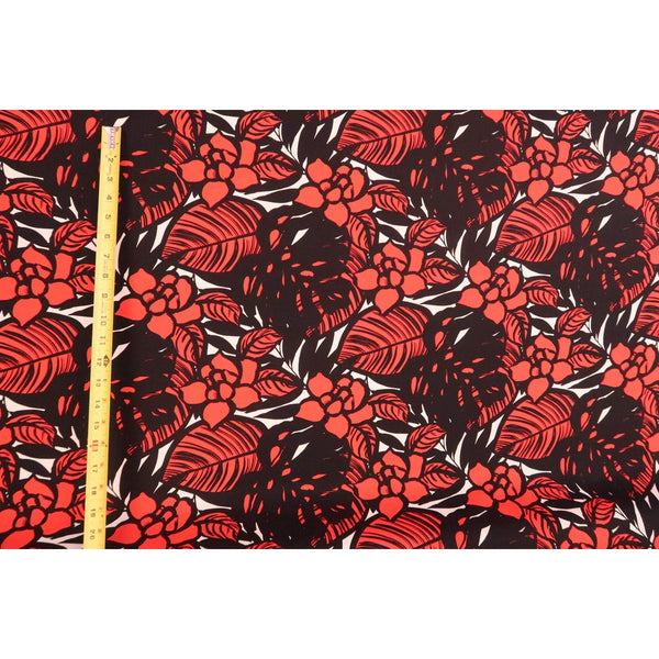 Modern Floral Fabric | Red & Black - Muumuu Outlet