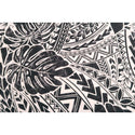 Monstera Polynesian Tribal Prints Fabric | Black - Muumuu Outlet