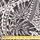 Monstera Polynesian Tribal Prints Fabric | Black - Muumuu Outlet