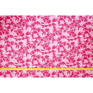 Two Shades Pink Plumeria Fabric - Muumuu Outlet