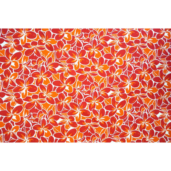 Plumeria Bright Orange Poly-Cotton - Muumuu Outlet