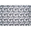 Palm Tree Abstract Border Print 100% Cotton Fabric -White/BLACK C150BK - Muumuu Outlet