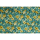 Yellow Hibiscus Garden Fabric | Teal - Muumuu Outlet