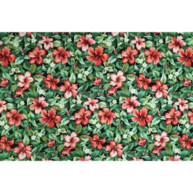 Red Hibiscus Garden -Black C217BK - Muumuu Outlet