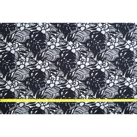 Modern Floral Cotton Fabric | Black & Grey - Muumuu Outlet