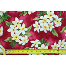 Plumeria Bouquet Hawaiian Fabric | Red - Muumuu Outlet