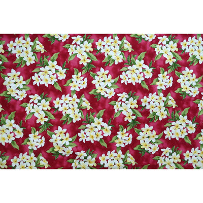 Plumeria Bouquet Hawaiian Fabric | Red - Muumuu Outlet