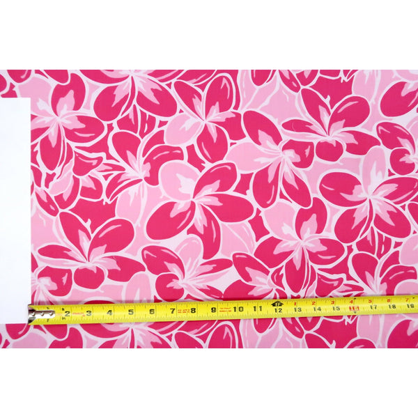 Two Shades Pink Plumeria Fabric - Muumuu Outlet