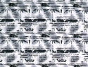 Palm Tree Abstract Border Print 100% Cotton Fabric -White/BLACK C150BK - Muumuu Outlet