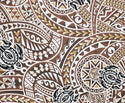 Polynesian Tribal Turtle Print Fabric- brown/red/blue-  PC231 - Muumuu Outlet
