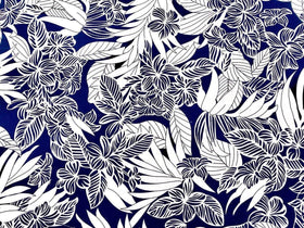 Navy Plumeria Fabric