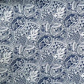 Polynesian Tribal Tapa Turtle Print 100%  Cotton - Black and Navy C228BBL - Muumuu Outlet