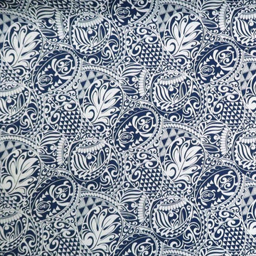 Polynesian Tribal Tapa Turtle Print 100%  Cotton - Black and Navy C228BBL - Muumuu Outlet