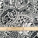 Polynesian Tribal Tapa Turtle Print 100%  Cotton - Black and Navy C228BBL - Muumuu Outlet