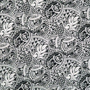 Polynesian Tribal Tapa Turtle Print 100%  Cotton - Black and Navy C228BBL - Muumuu Outlet