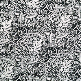 Polynesian Tribal Tapa Turtle Print 100%  Cotton - Black and Navy C228BBL - Muumuu Outlet