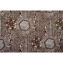 Tribal Tapa Print Poly Cotton Fabric | Brown/Black/Blue - Muumuu Outlet