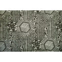 Tribal Tapa Print Poly Cotton Fabric | Brown/Black/Blue - Muumuu Outlet