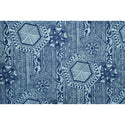 Tribal Tapa Print Poly Cotton Fabric | Brown/Black/Blue - Muumuu Outlet